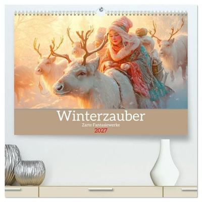Winterzauber - Zarte Fantasiewerke (hochwertiger Premium Wandkalender 2027 DIN A2 quer), Kunstdruck in Hochglanz