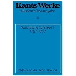 Immanuel Kant: Werke / Vorkritische Schriften II. 1757-1777, Sachbücher von Immanuel Kant
