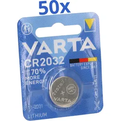 VARTA CR 2032 Lithium-Knopfzelle 3V 50 Stück 1er Blister