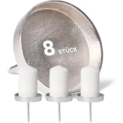 8X Kerzenpick Alu Flach 10 cm Kerzenhalter für Adventskranz Kerzenpin Weihnachtskranz