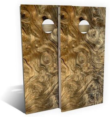Skip's Garage Buckeye Burlwood Outdoor Cornhole Board Set