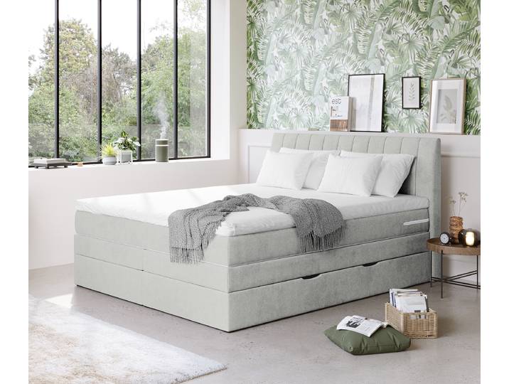 Boxspringbett 180 x 200cm Microfaser Senga Grau