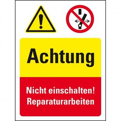 Schild I Sicherheits-Kombischild Achtung Nicht einschalten!Reparatur.., Kunststoff, 300x400mm