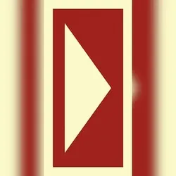 Schild Richtungsangabe für Brandschutzeinrichtungen, Alu, nachleucht., 74x148 mm