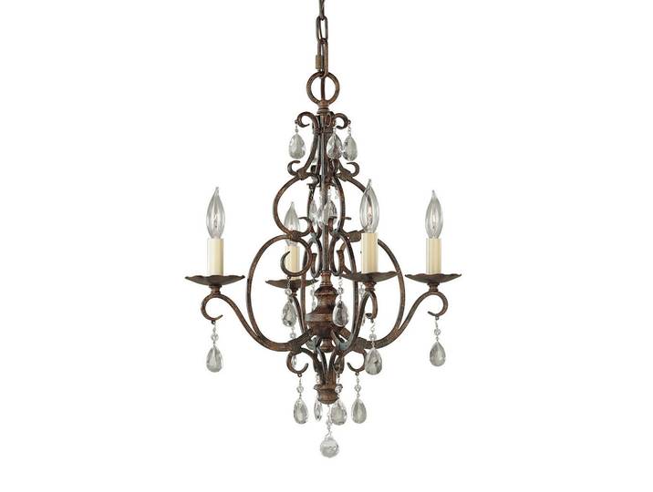 Elstead Lighting Kronleuchter Chateau, Bronzefarben, Glas, Metall, 51.2 cm, RoHS, Lampen & Leuchten, Innenbeleuchtung, Hängeleuchten, Kronleuchter