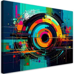 LEINWANDBILD Bunte Abstrakt Kreise Räder 120x80cm