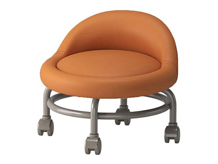 JFGCTYHXY Hocker mit Rollen, Roller Seat Kurze Rollfußhocker mit universellen Lenkrollen Kleine(Orange)