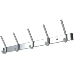 HP Autozubehör, Kleiderhaken + Wandgarderobe, Wandgarderobe Aluminium F1 naturfarbig 5 Hut-/5 Mantelhaken Länge 700 mm Hakenabstand 150 mm