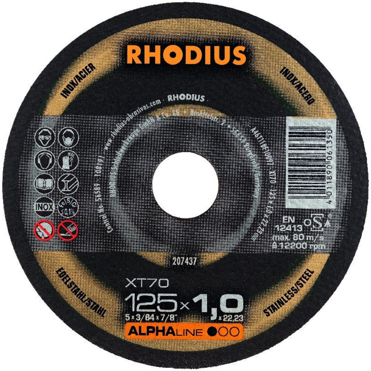RHODIUS Trennscheibe XT70 115 x 1,0mm gerade (207436)