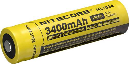 NiteCore NL1834 Spezial-Akku 18650 Li-Ion 3.7V 3400 mAh 1St.