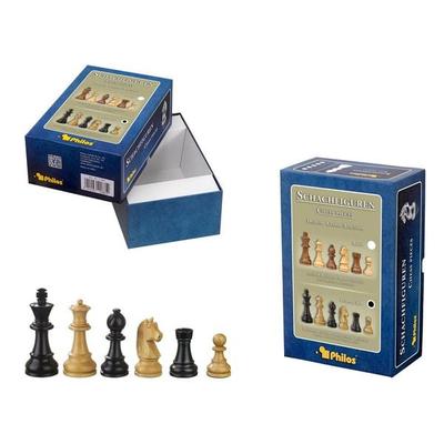 Schachfiguren Ludwig XIV, Königshöhe 78 mm, gewichtet, in Setup Box