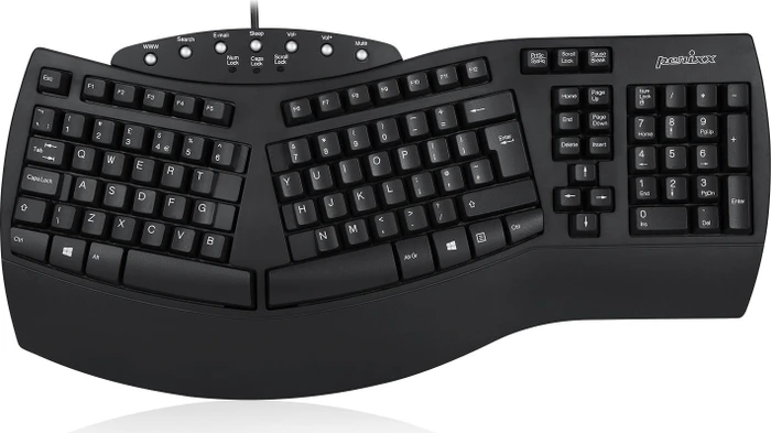 Perixx PERIBOARD-512 UK, Ergonomische USB-Tastatur, schwarz
