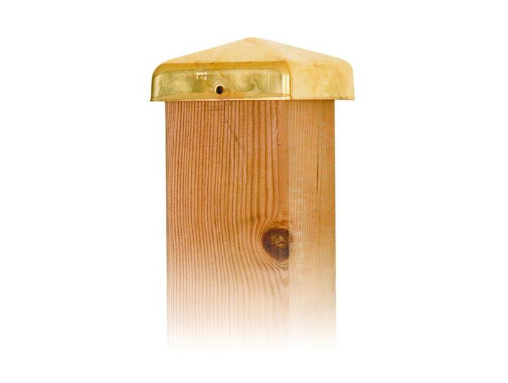 Paalornament messing 91x91mm paalkap voor tuinpaal