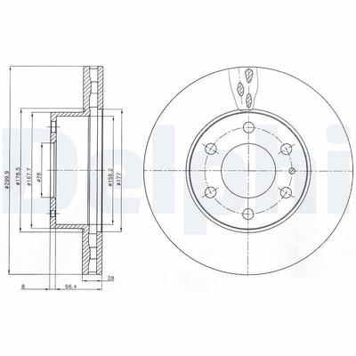 Delphi Bremsscheibe [Hersteller-Nr. BG4100] für Iveco