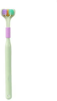 Inspire Essentials Three Sided Ultra Soft Toothbrush Gentle Oral Care Teeth Cleaner light Green