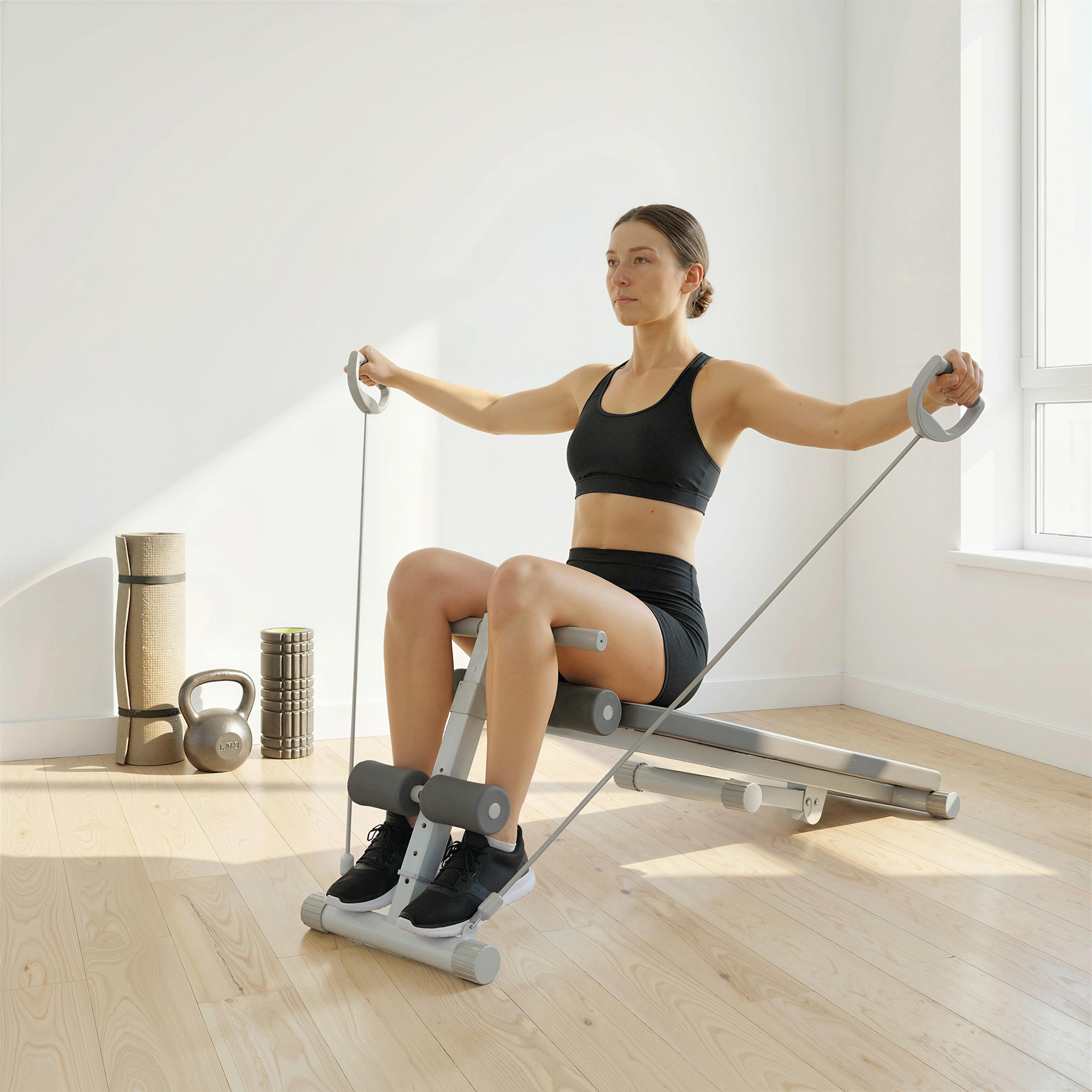 Sportnow Panca Multifunzionale per Muscolazione, Panca Piana Regolabile con Seduta a 3 Livelli, 141 x 52 x 54-71 cm, Blu e Bianco   Aosom Italy