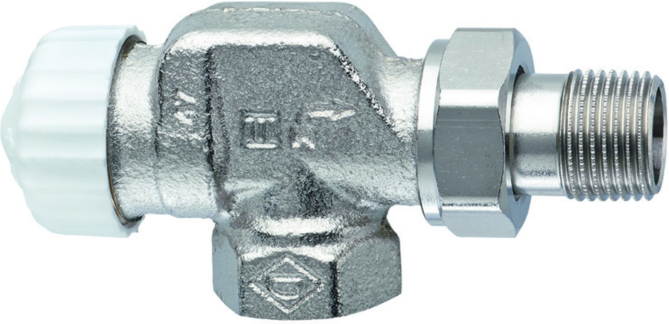 Heimeier Thermostatventill V-exakt II 371001000 Axial, Rp 3/8", Rotguss vernickelt