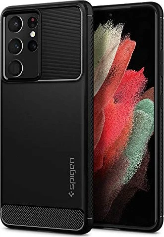 Spigen Rugged Armor Black für Samsung Galaxy S21 Ultra