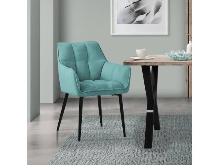 ML-Design 1x Chaise de Salle à Manger en Tissu Éponge Pétrole Chaise de Cuisine avec Assise Rembourrée Fauteuil Ergonomique Élégant