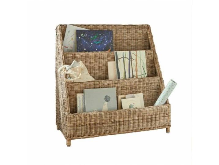 Loberon Regal Trésolia, braun Kids, Organizer, Handgeflochtenes Rattan, Leichter Zugriff, Platz für Bücher & mehr