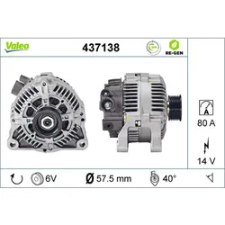 Generator VALEO 437138 für Peugeot Citroën Fiat Lancia 306 Partner Break