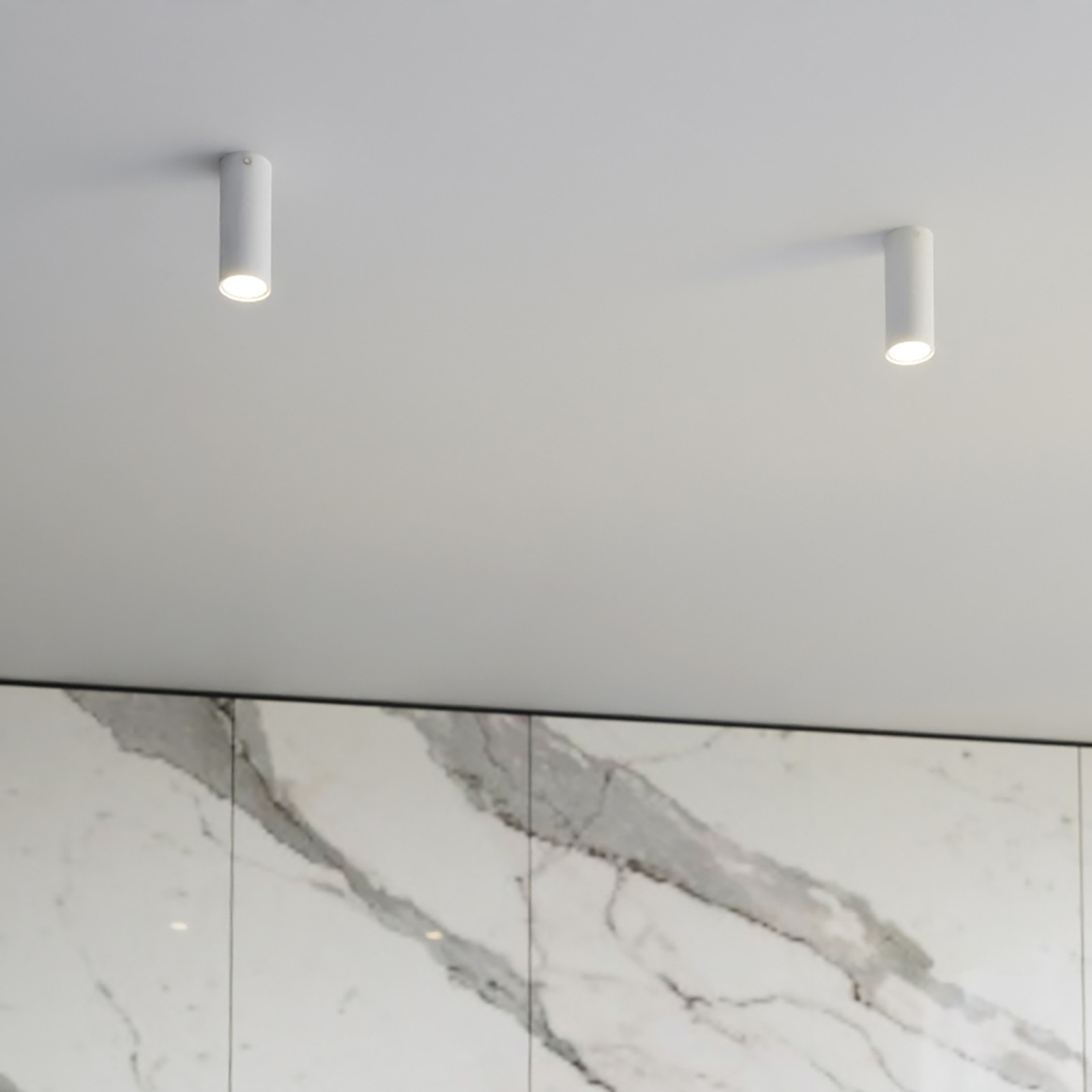 home24 Plafondlamp Tecno wit, metaal, GU10