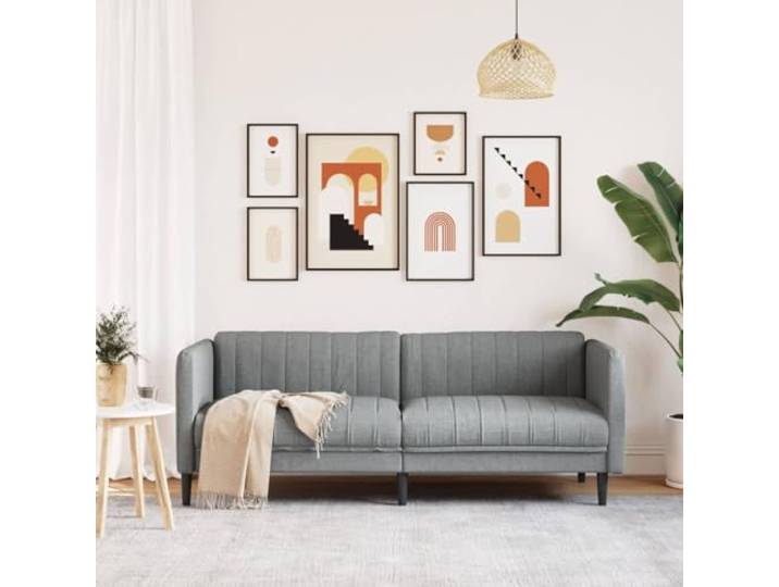 KTHLBRH 3-Sitzer-Sofa, hellgrau, aus Stoff, 193 cm Robuste Beine, Polsterung aus Schaumstoff, maximale Belastung 110 kg pro Sitz, modernes Design