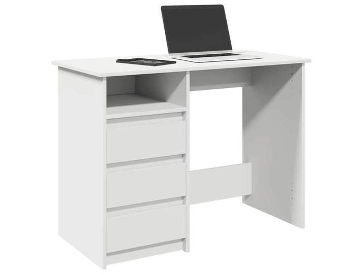 Blanc Bureau blanc 102x50x75 cm bois d'ingénierie - Table de travail H11719