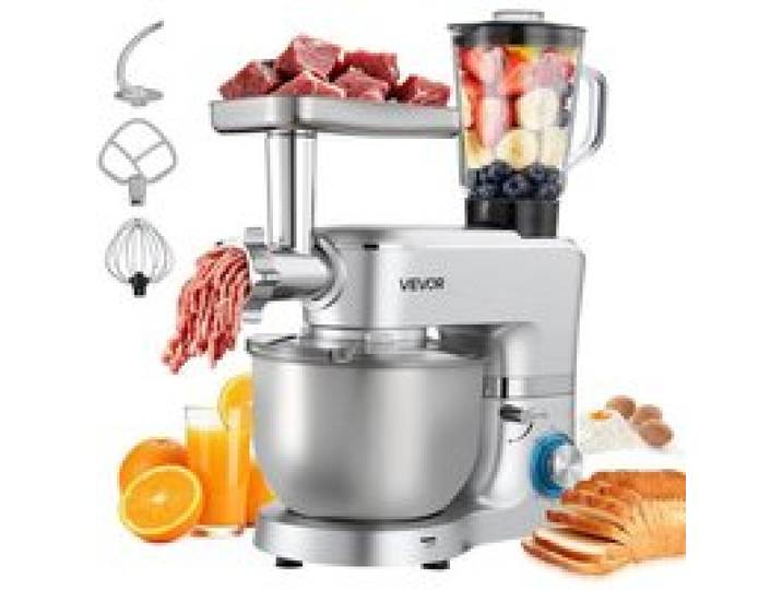 Pour pétrir fouetter et mixer robot pâtissier 6 vitesses avec bol inox 6 L blender 1 5 L et fonction hachoir