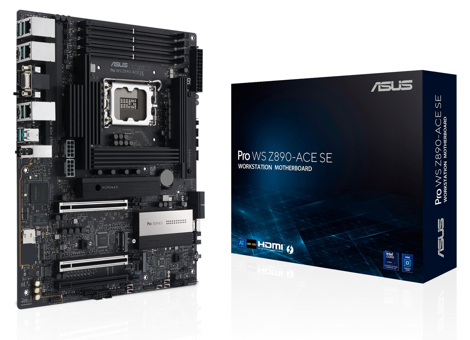ASUS PRO WS Z890-ACE SE Moederbord - ATX - LGA1851 - Z890 chipset - USB4 - 10 Gigabit LAN