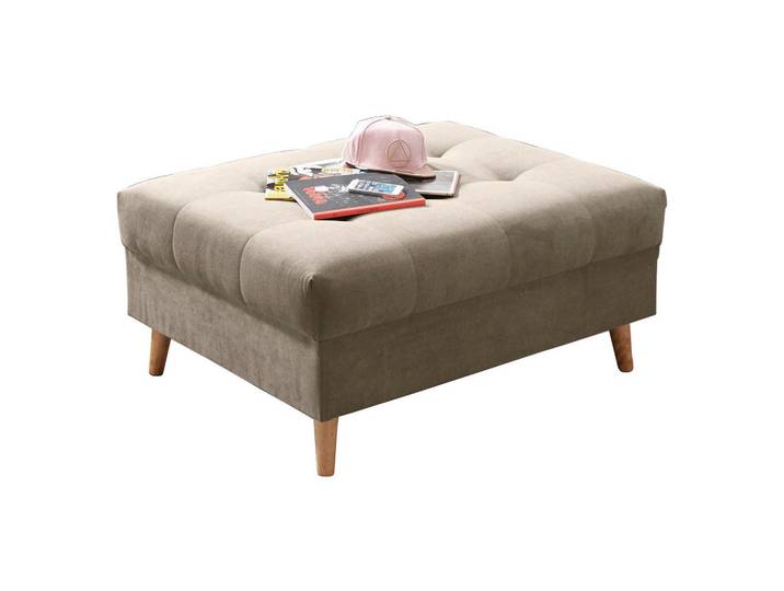 Mid.you Hocker, Sand, Holz, Uni, rechteckig, 106x48x80 cm, Stoffauswahl, Wohnzimmer, Hocker, Sitzhocker