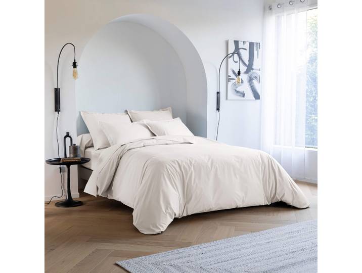 Housse de couette coton percale Écru 140x200 - SOMEO