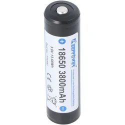 Keeppower Li-ion Akku 18650 3800mAh, 3.6V Li-Ion-Akku geschützt Pluspol erhöht 2er-Set inkl. Aufbewahrungsbox (2 Stk., 18650, 3800 mAh), Batterien + Akkus