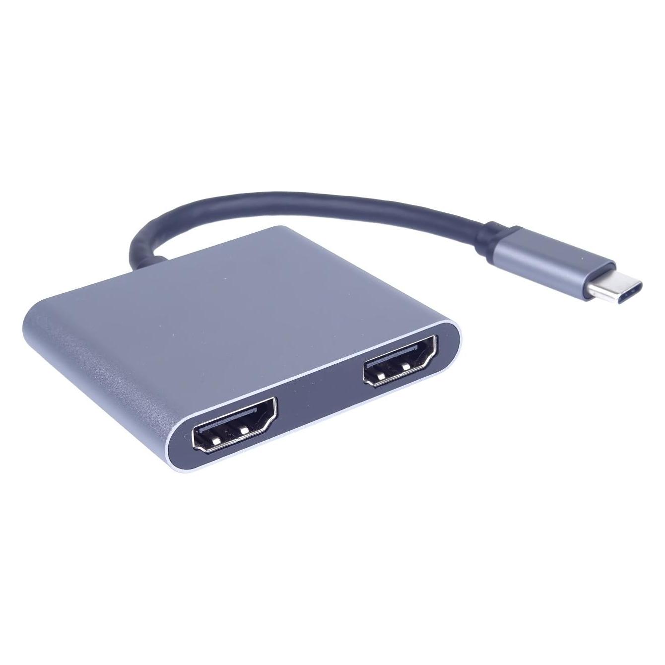PremiumCord MST adaptér USB-C na 2x HDMI, USB3.0, PD, rozlišení 4K a FULL HD 1080p (HDMI) (KU31HDMI13)