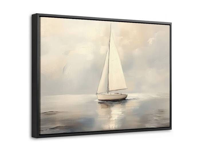 LEINWAND Bilder mit Rahmen - Segelschiff - Meer - Bewölkt - 40x30