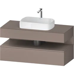 Duravit Collection One Konsolenwaschtischunterbau, 1 Auszug, 1 Schubkasten, Ausschnitt mittig, 1200x550x600mm, Nische Basalt Matt, QA4732043430000, Farbe: Basalt Matt