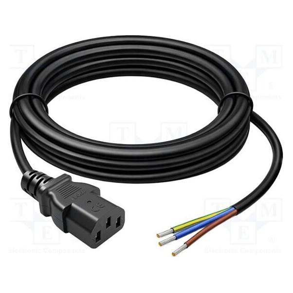 Qoltec Kabel H05VV-F 3G0,75mm2 IEC C13 weiblich,Leitungen PVC 1,8m (1.80 m) (54615)