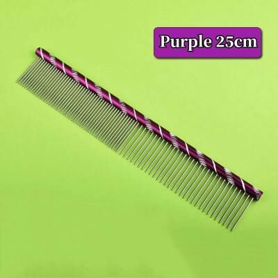 Uplift Picks Colored Stainless Steel Pet Grooming Comb For Dogs Cats Hair Removal Tangles And Coat Care purple (25cm)