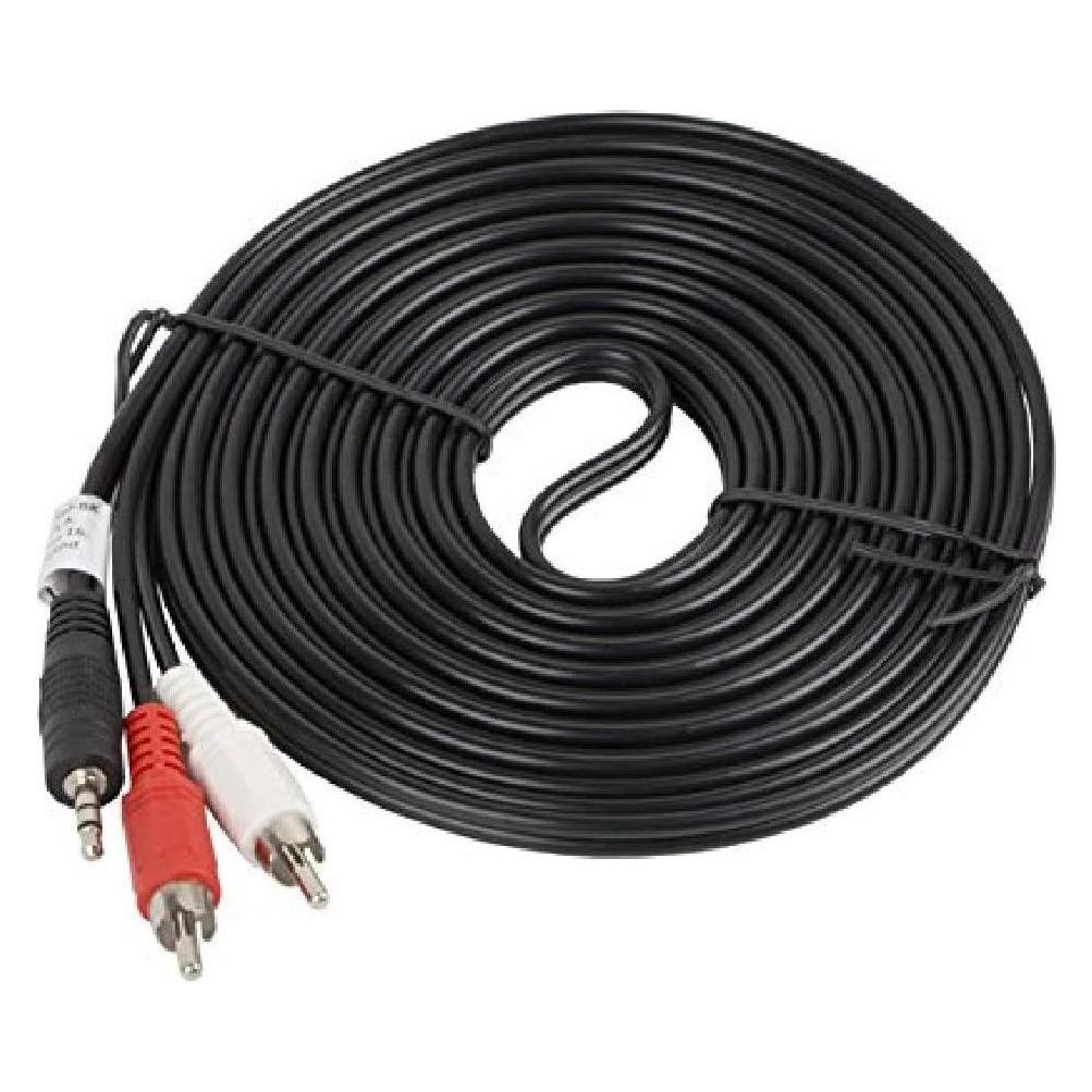 Lanberg CA-MJRC-10CC-0050-BK (5 m, AUX Kabel, Cinch Kabel) (CA-MJRC-10CC-0050-BK)