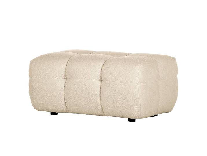 Repose-pieds capitonné 89 x 60 x 40cm Blanc