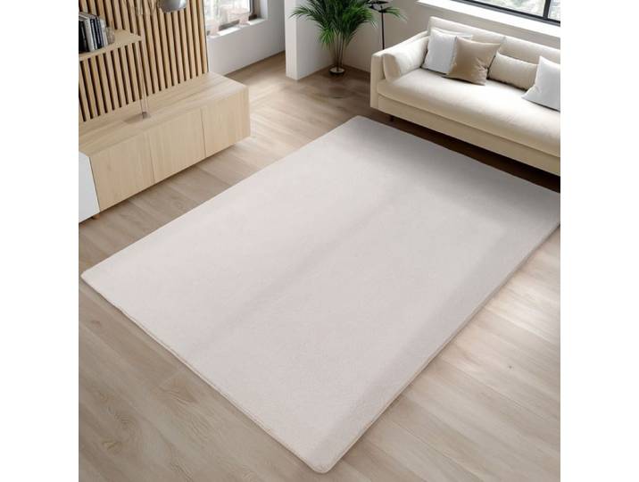 Carpetsale24 Tapis Crème 120x160 cm Lavable Antidérapant et Doux tapis uni Salon et Chambre