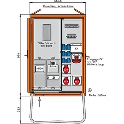 WALTHER-WERKE Anschlussverteilerschrank 44kVA m.Zählerplatz WAV0170R1