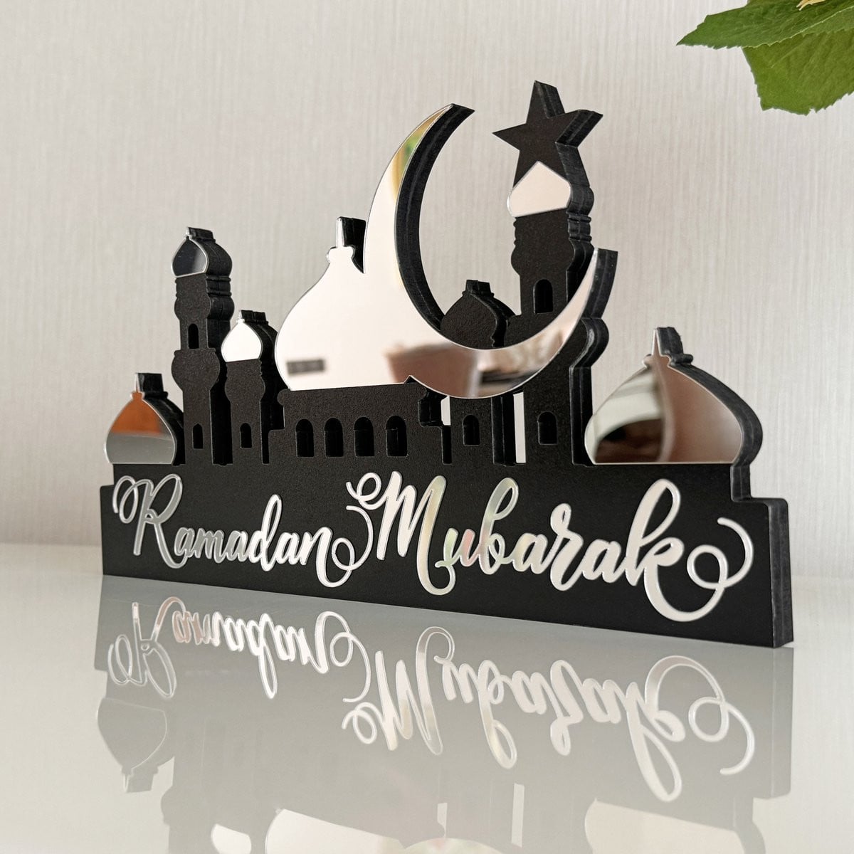 Zilveren Ramadan Decoratie Tafeldecoratie voor Eid en Ramadan Mubarak
