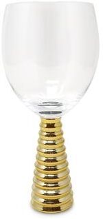 Vivience "Set Of 6 Water Glasses With Gold Design Stem - 3""D x 7.5""H"