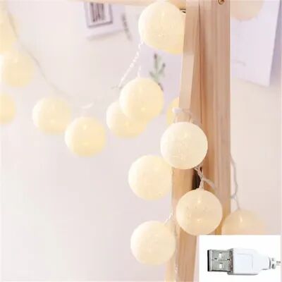 Evergreen Home Goods USB Christmas Fairy Lights, LED Ball String, Novelty Lamp Chain For Home, Outdoor, Wedding, Party Decoration usb White 6m 40leds