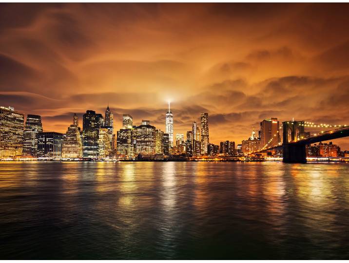 Fototapete PAPERMOON Manhattan at Sunset , bunt, B:3m L:2,23m, Vlies, Tapeten, Fototapete