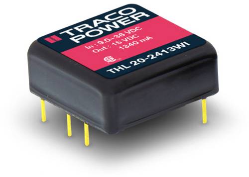 TracoPower THL 20-2413WI DC/DC-Wandler, Print 24 V/DC 15 V/DC 1.34A 20W Anzahl Ausgänge: 1 x Inhalt 1St.