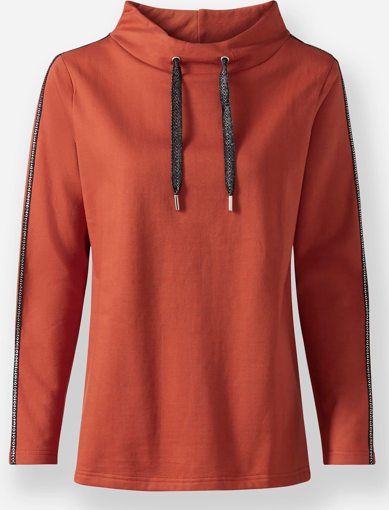 Sweatshirt INSPIRATIONEN, Damen, Gr. 42, rot (rostrot), 100% Baumwolle, unifarben, Sweatshirts Sweatshirt rostrot 42