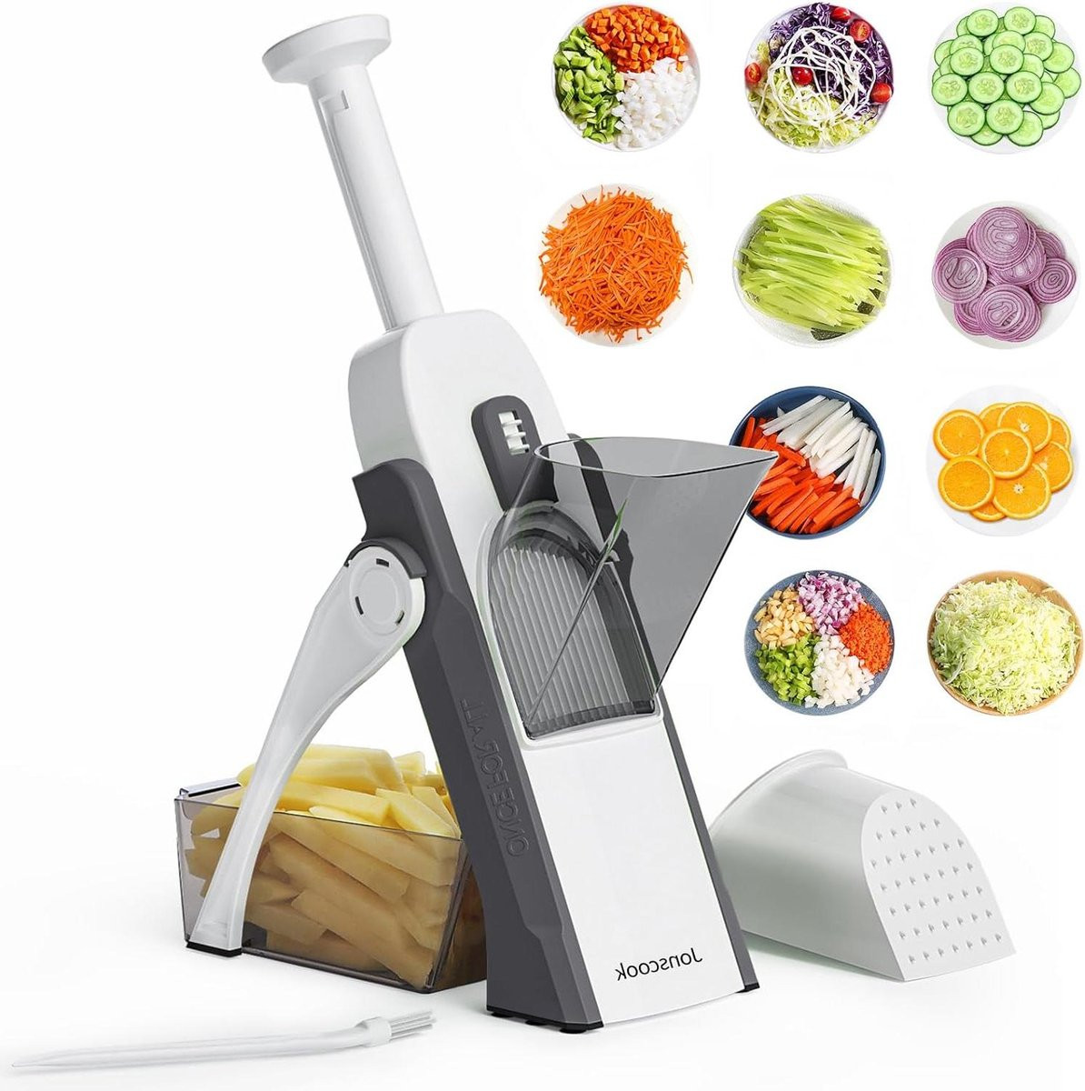 Multifunctionele Groentesnijder en Fruit Cutter - Grijs