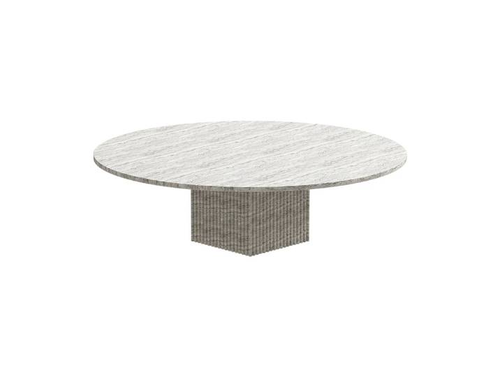 NORR11 Table basse Soho Silver travertin, Ø120x34